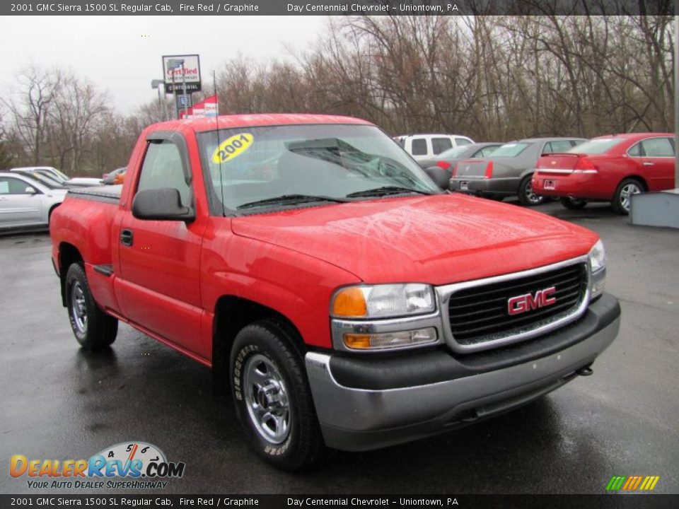 2001 GMC Sierra 1500 SL Regular Cab Fire Red / Graphite Photo #12