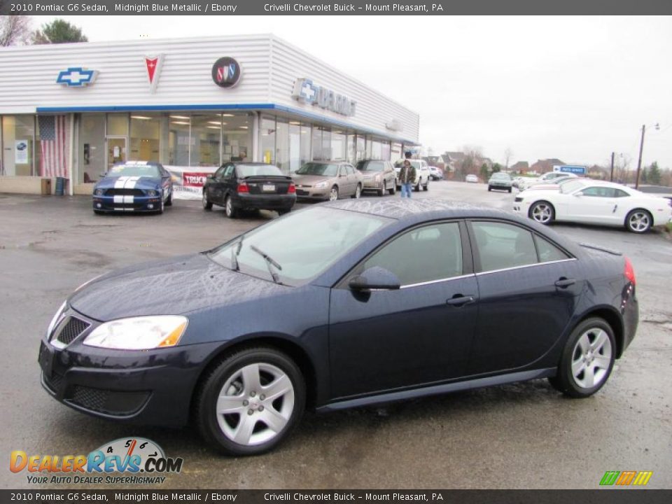 2010 Pontiac G6 Sedan Midnight Blue Metallic / Ebony Photo #1