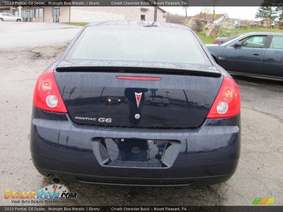 2010 Pontiac G6 Sedan Midnight Blue Metallic / Ebony Photo #4