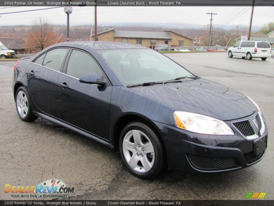 2010 Pontiac G6 Sedan Midnight Blue Metallic / Ebony Photo #5