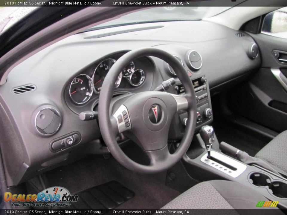 2010 Pontiac G6 Sedan Midnight Blue Metallic / Ebony Photo #7