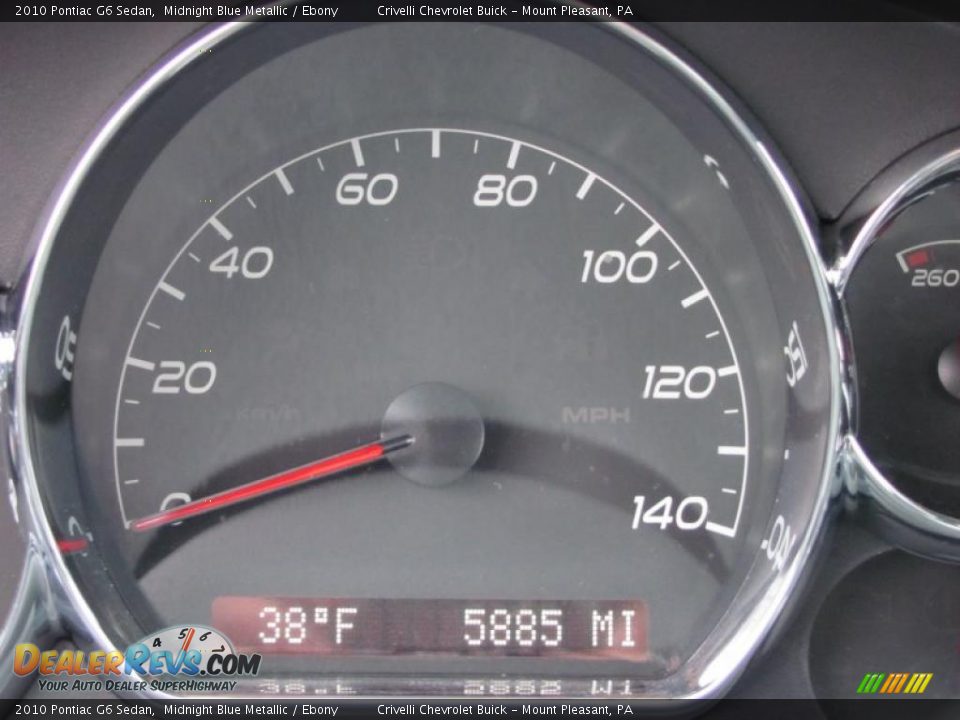 2010 Pontiac G6 Sedan Midnight Blue Metallic / Ebony Photo #9