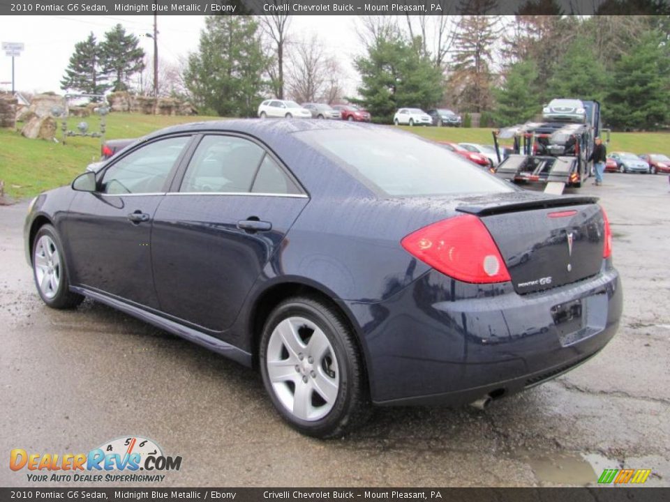 2010 Pontiac G6 Sedan Midnight Blue Metallic / Ebony Photo #10