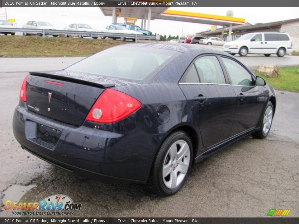 2010 Pontiac G6 Sedan Midnight Blue Metallic / Ebony Photo #11