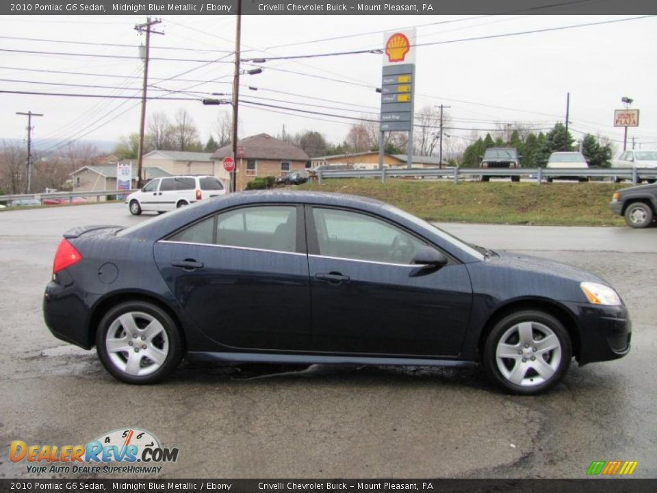 2010 Pontiac G6 Sedan Midnight Blue Metallic / Ebony Photo #12