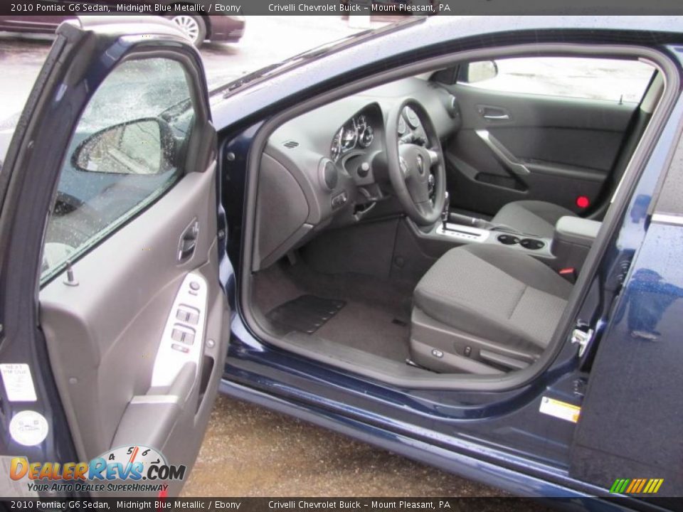 2010 Pontiac G6 Sedan Midnight Blue Metallic / Ebony Photo #16