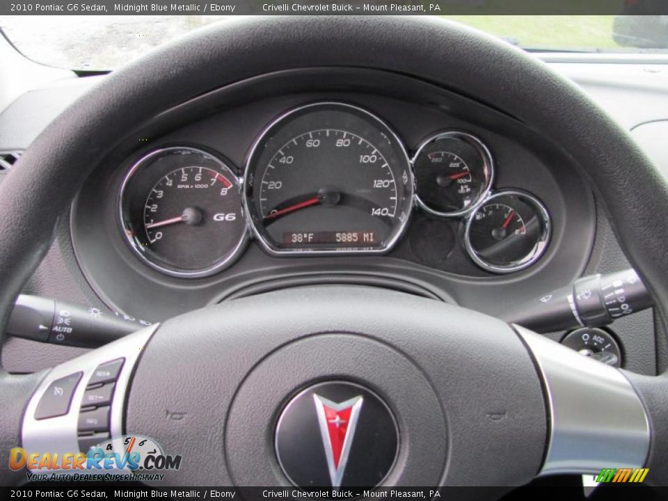 2010 Pontiac G6 Sedan Midnight Blue Metallic / Ebony Photo #20