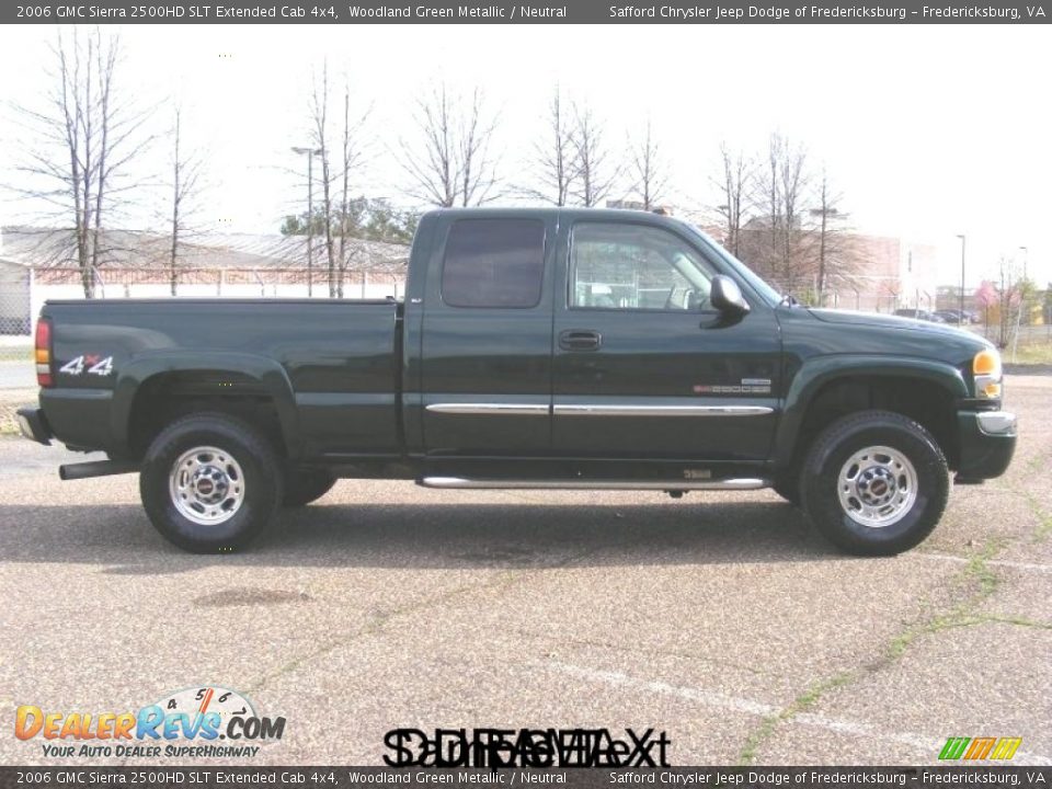 2006 GMC Sierra 2500HD SLT Extended Cab 4x4 Woodland Green Metallic / Neutral Photo #4