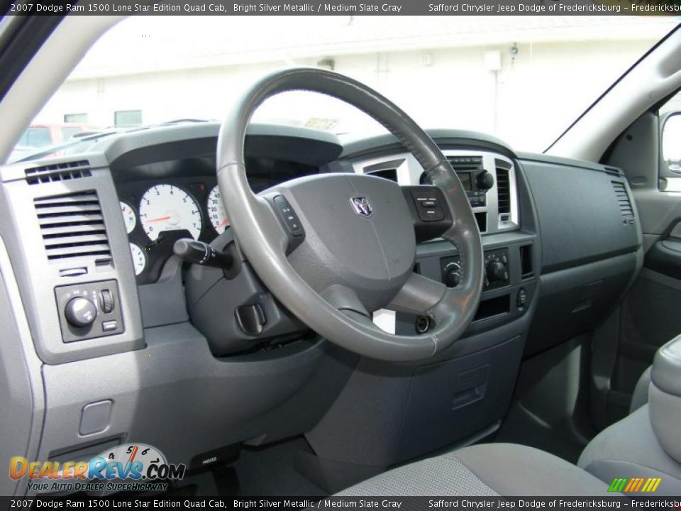 2007 Dodge Ram 1500 Lone Star Edition Quad Cab Bright Silver Metallic / Medium Slate Gray Photo #12