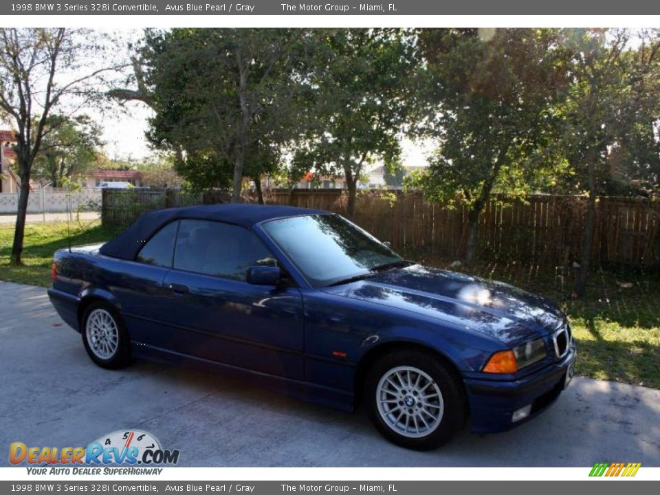 1998 BMW 3 Series 328i Convertible Avus Blue Pearl / Gray Photo #12