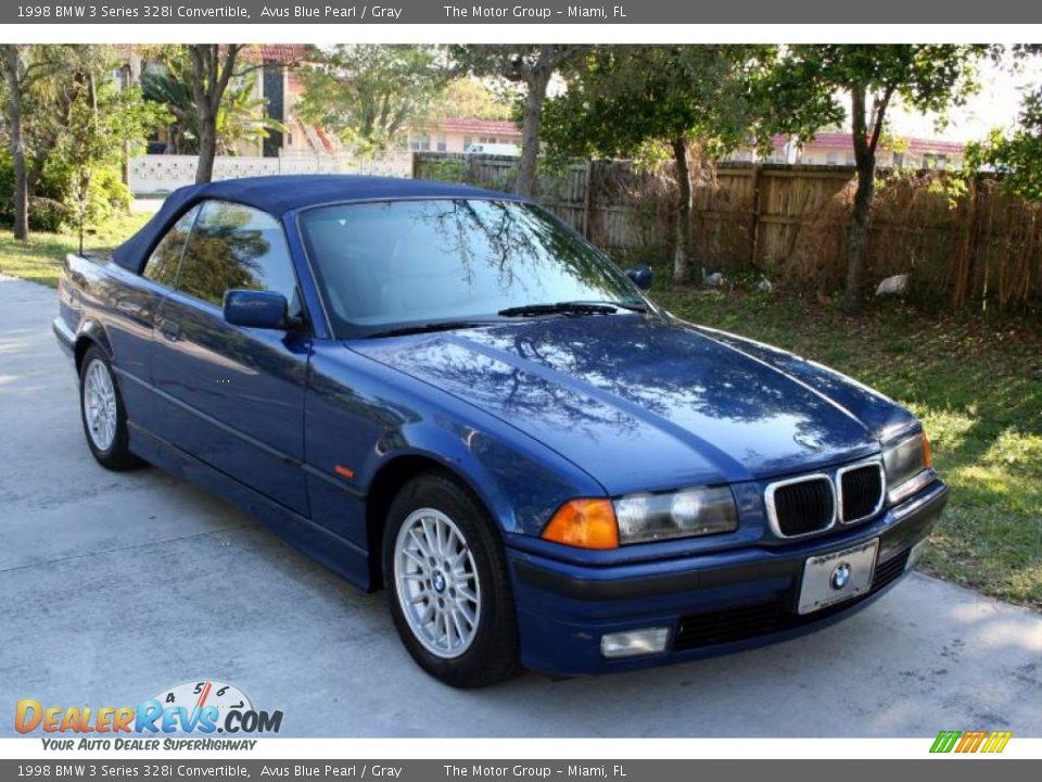 1998 BMW 3 Series 328i Convertible Avus Blue Pearl / Gray Photo #13