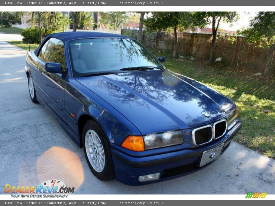 1998 BMW 3 Series 328i Convertible Avus Blue Pearl / Gray Photo #15