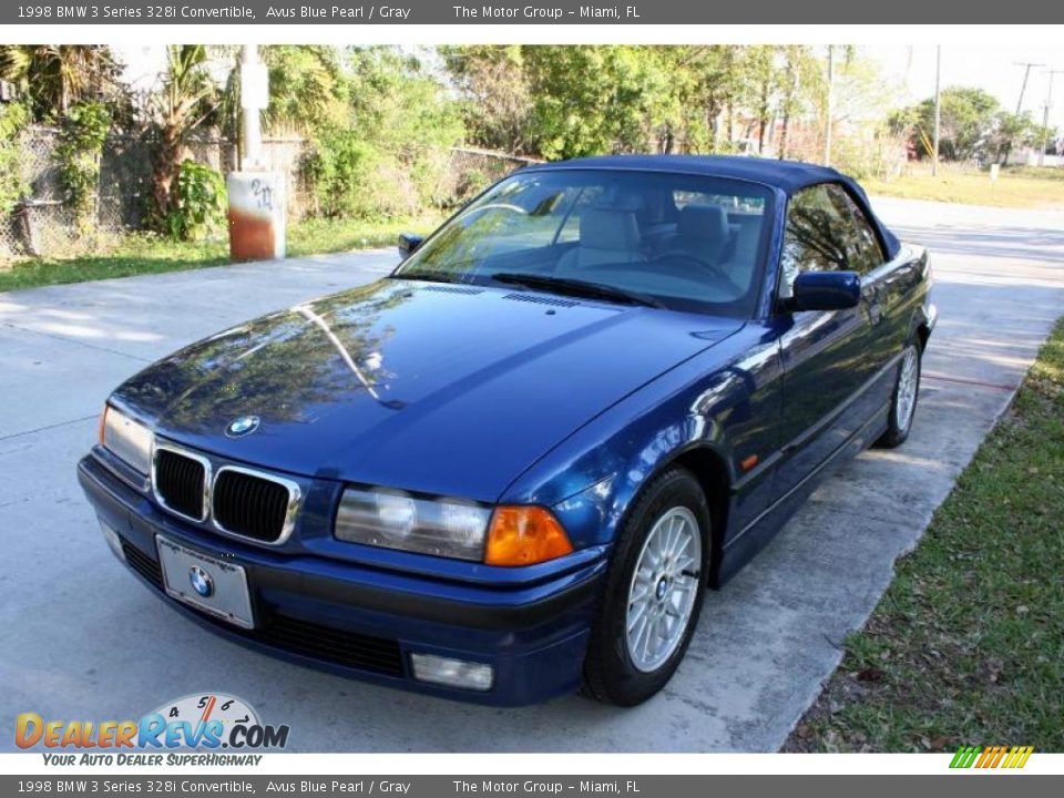 1998 BMW 3 Series 328i Convertible Avus Blue Pearl / Gray Photo #16