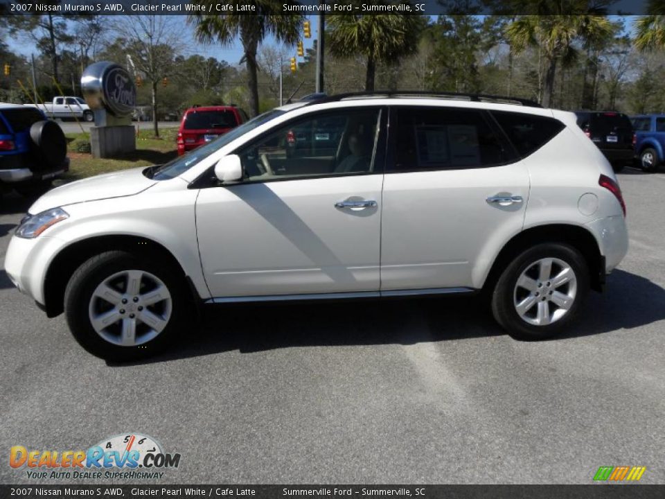 2007 Nissan Murano S AWD Glacier Pearl White / Cafe Latte Photo #2