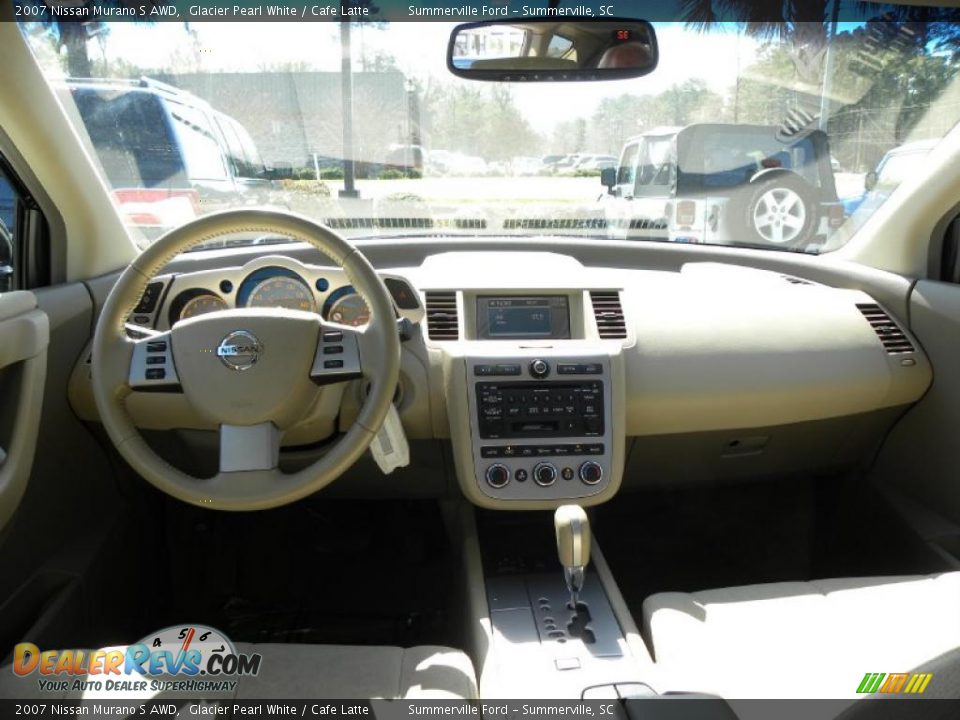 2007 Nissan Murano S AWD Glacier Pearl White / Cafe Latte Photo #3
