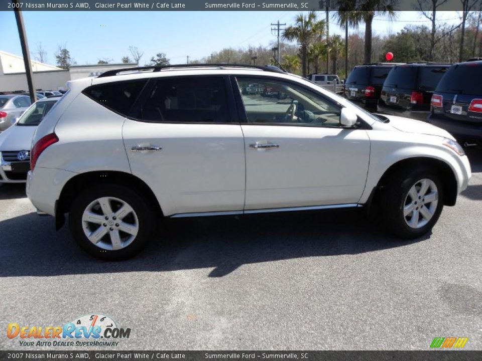 2007 Nissan Murano S AWD Glacier Pearl White / Cafe Latte Photo #13
