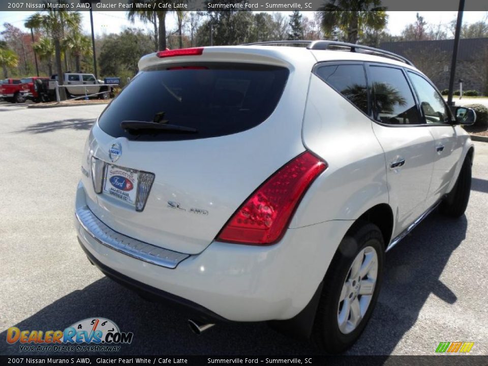 2007 Nissan Murano S AWD Glacier Pearl White / Cafe Latte Photo #14