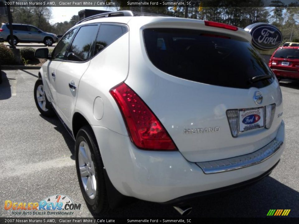 2007 Nissan Murano S AWD Glacier Pearl White / Cafe Latte Photo #16