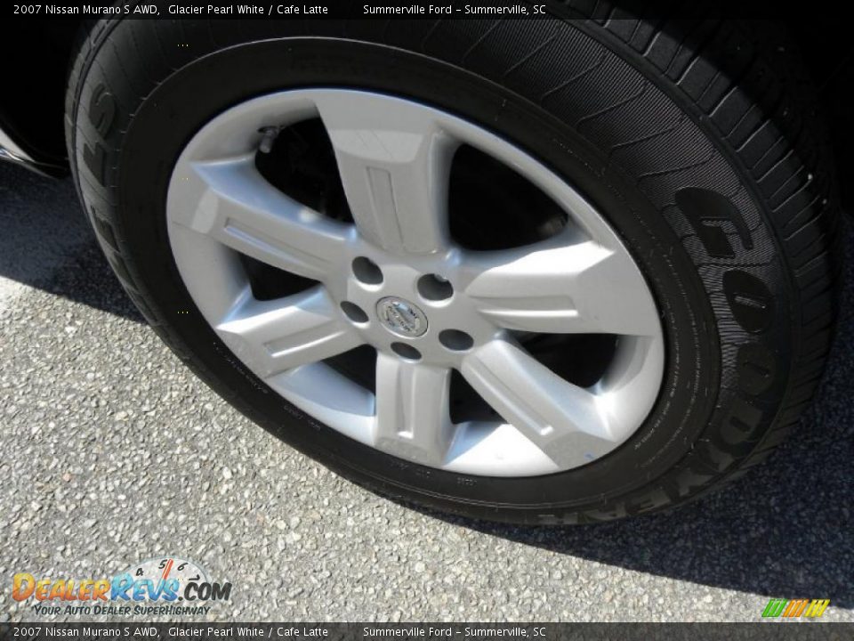 2007 Nissan Murano S AWD Glacier Pearl White / Cafe Latte Photo #17