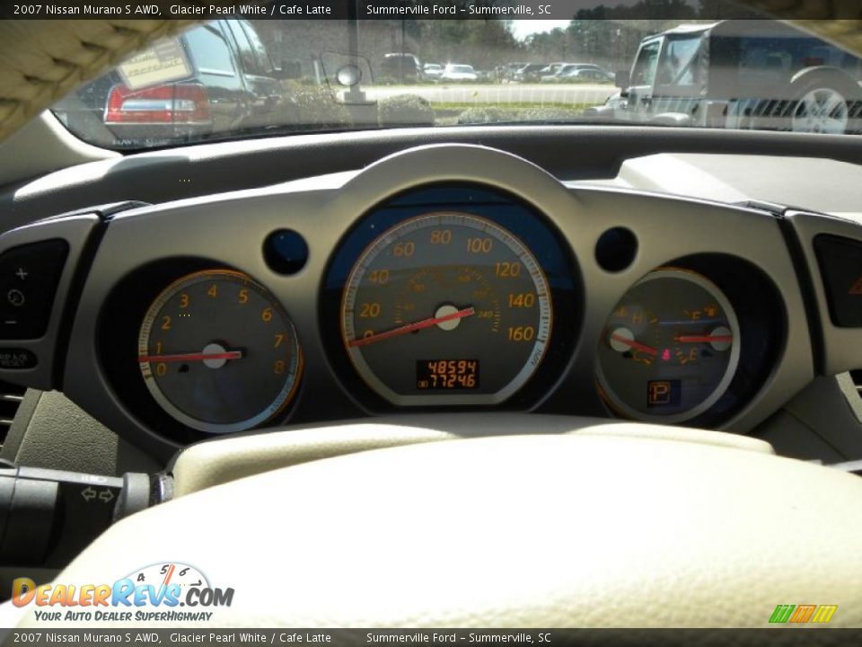 2007 Nissan Murano S AWD Glacier Pearl White / Cafe Latte Photo #24