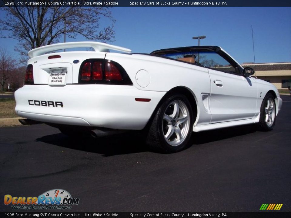 1998 Ford Mustang SVT Cobra Convertible Ultra White / Saddle Photo #15