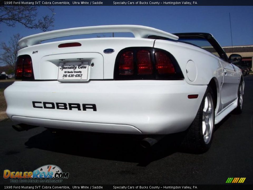 1998 Ford Mustang SVT Cobra Convertible Ultra White / Saddle Photo #16