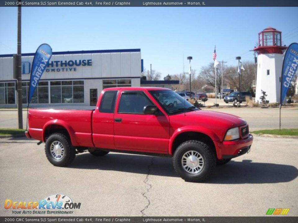 2000 GMC Sonoma SLS Sport Extended Cab 4x4 Fire Red / Graphite Photo #1