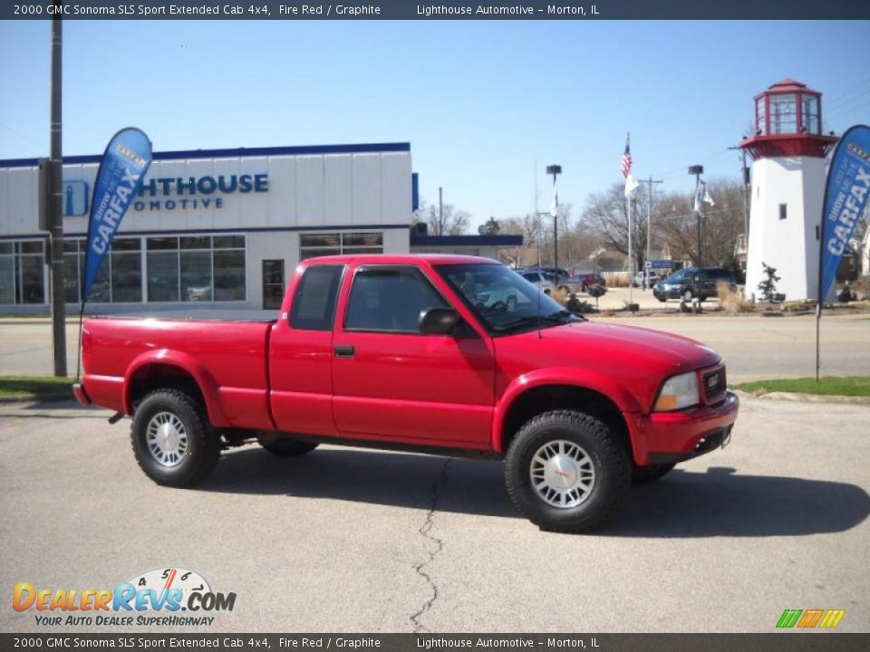 2000 GMC Sonoma SLS Sport Extended Cab 4x4 Fire Red / Graphite Photo #1
