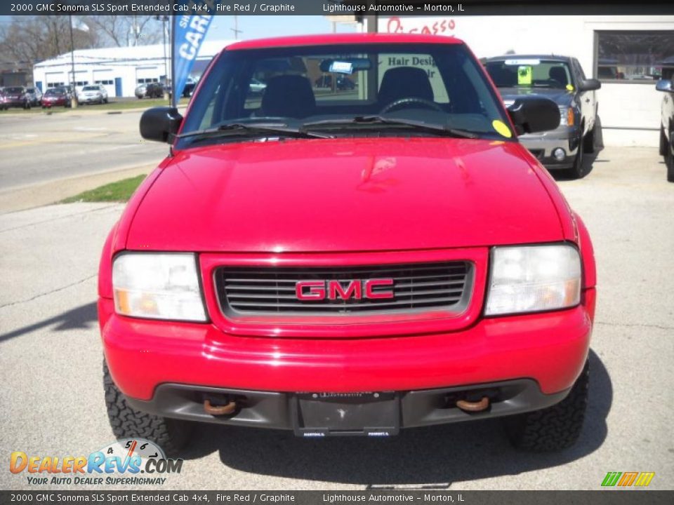 2000 GMC Sonoma SLS Sport Extended Cab 4x4 Fire Red / Graphite Photo #4