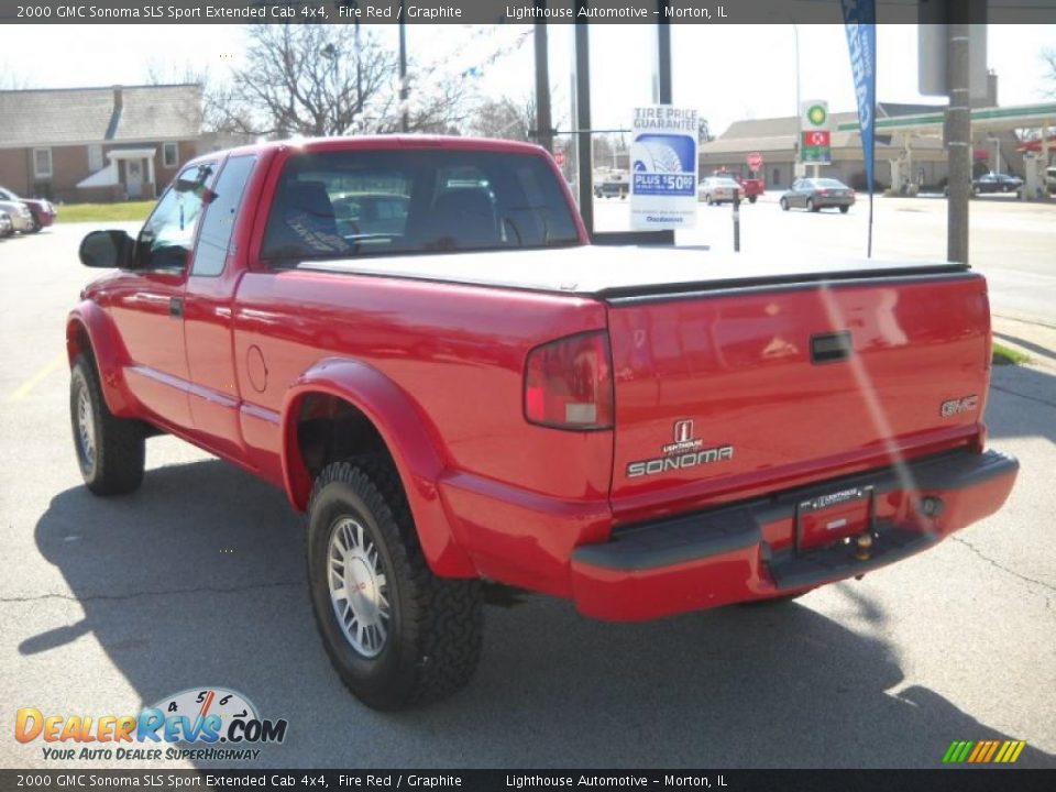 2000 GMC Sonoma SLS Sport Extended Cab 4x4 Fire Red / Graphite Photo #5