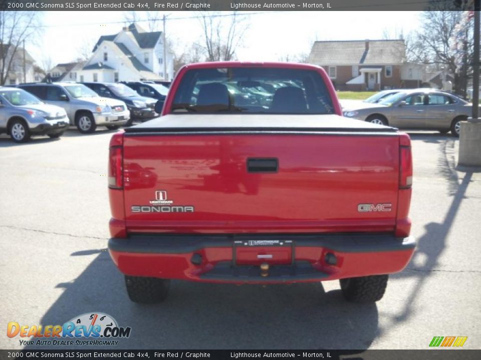 2000 GMC Sonoma SLS Sport Extended Cab 4x4 Fire Red / Graphite Photo #8