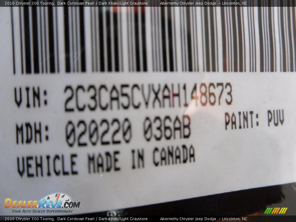 2010 Chrysler 300 Touring Dark Cordovan Pearl / Dark Khaki/Light Graystone Photo #10