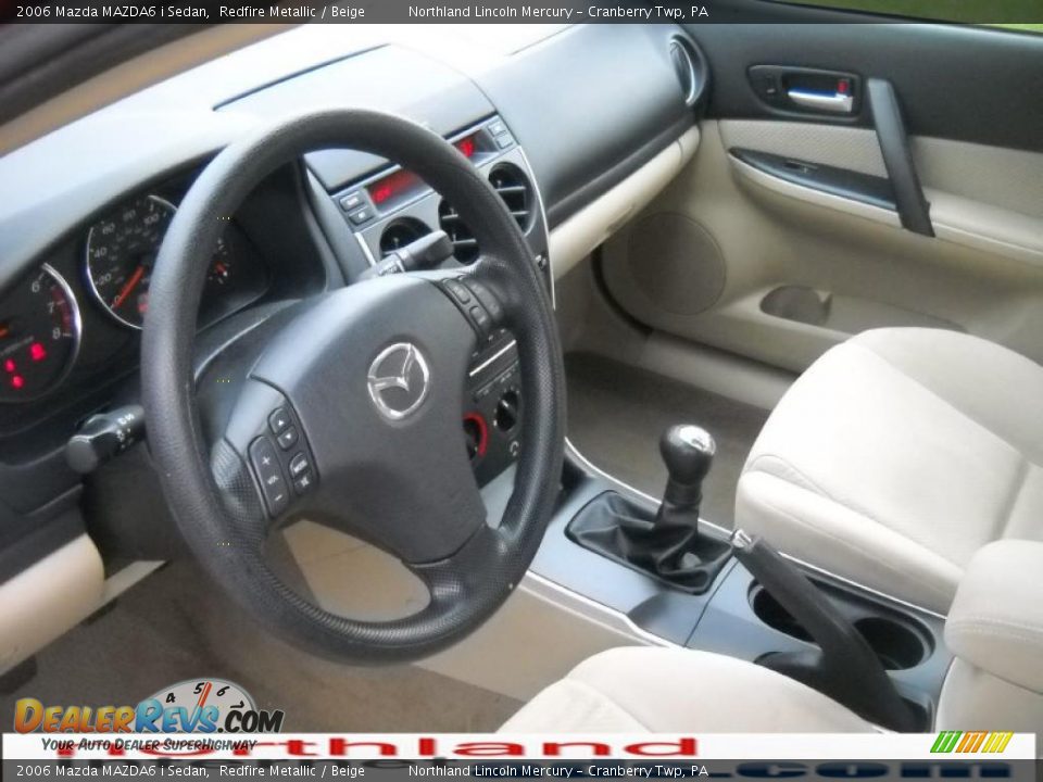 2006 Mazda MAZDA6 i Sedan Redfire Metallic / Beige Photo #7