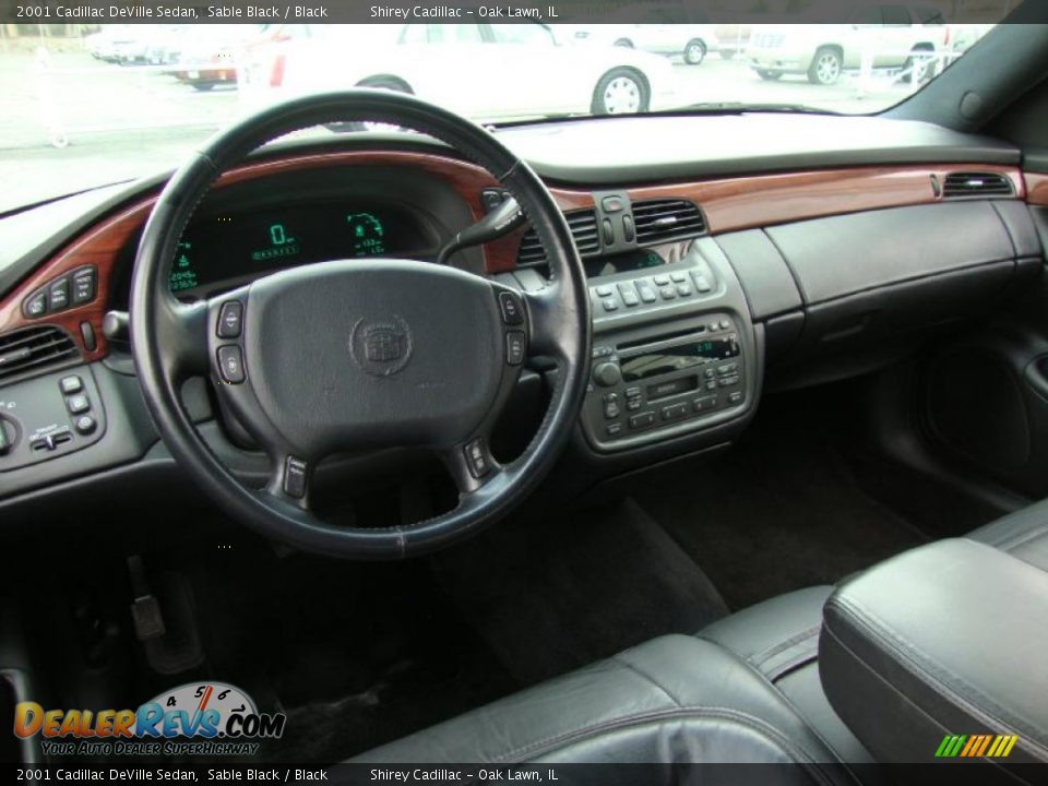 2001 Cadillac DeVille Sedan Sable Black / Black Photo #9