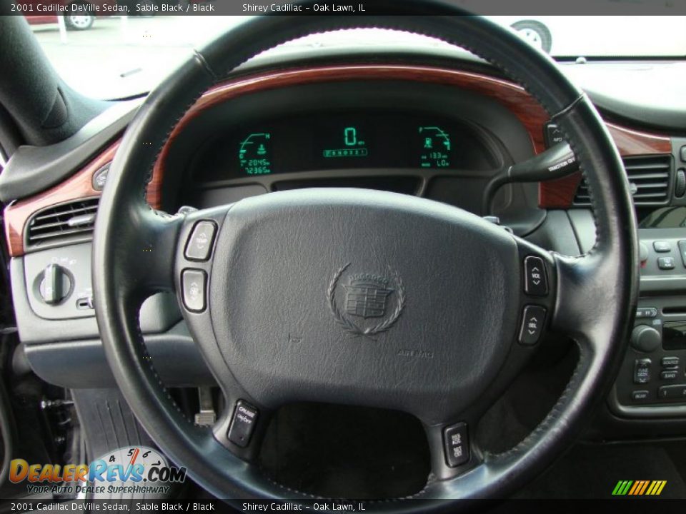 2001 Cadillac DeVille Sedan Sable Black / Black Photo #14