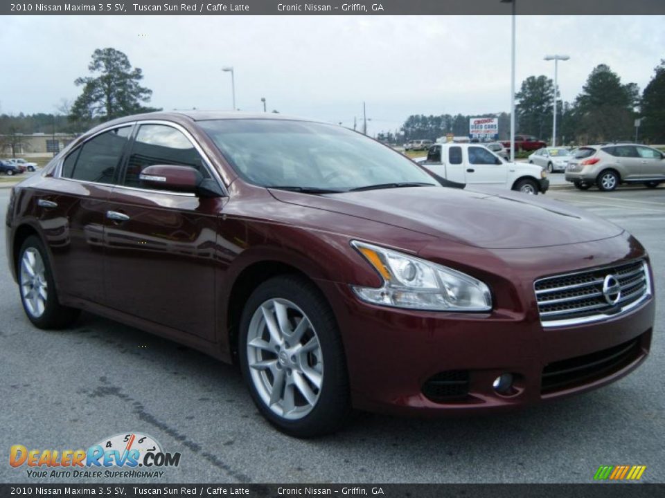 2010 Nissan Maxima 3.5 SV Tuscan Sun Red / Caffe Latte Photo #7