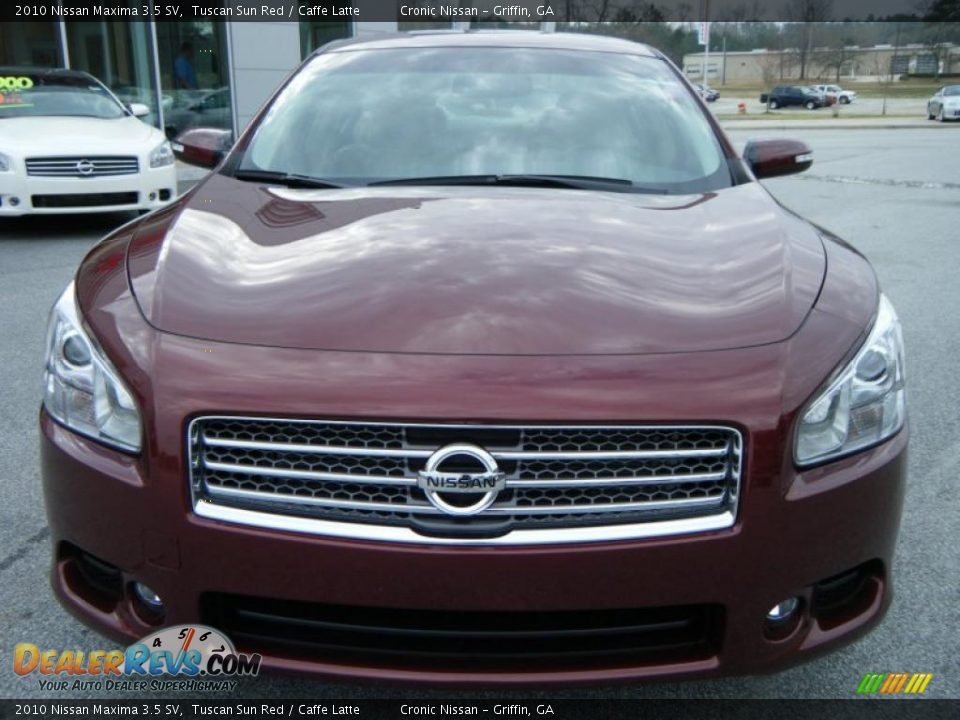 2010 Nissan Maxima 3.5 SV Tuscan Sun Red / Caffe Latte Photo #8