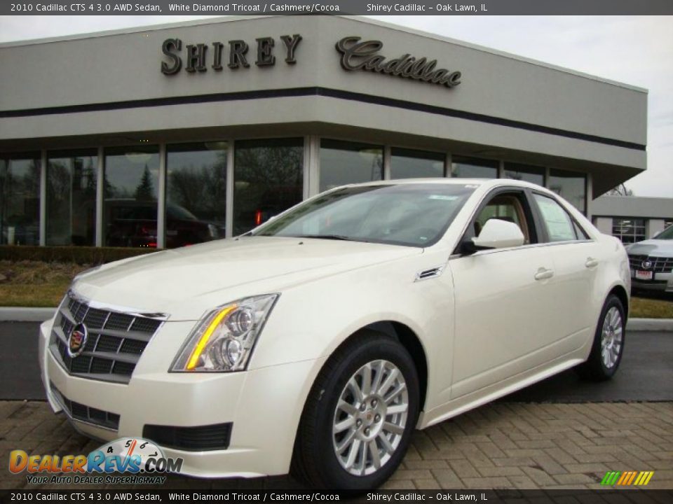 2010 Cadillac CTS 4 3.0 AWD Sedan White Diamond Tricoat / Cashmere/Cocoa Photo #1