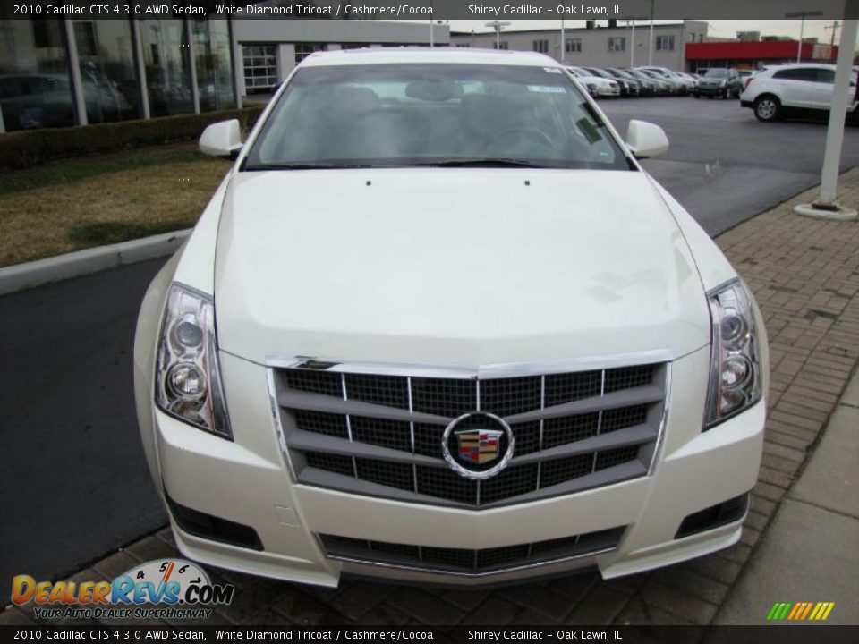 2010 Cadillac CTS 4 3.0 AWD Sedan White Diamond Tricoat / Cashmere/Cocoa Photo #2