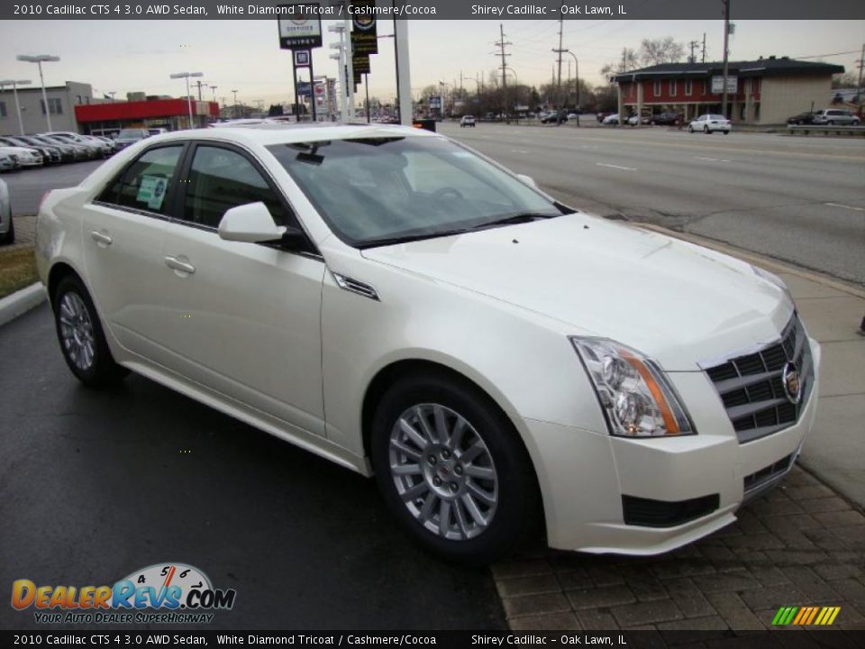 2010 Cadillac CTS 4 3.0 AWD Sedan White Diamond Tricoat / Cashmere/Cocoa Photo #3