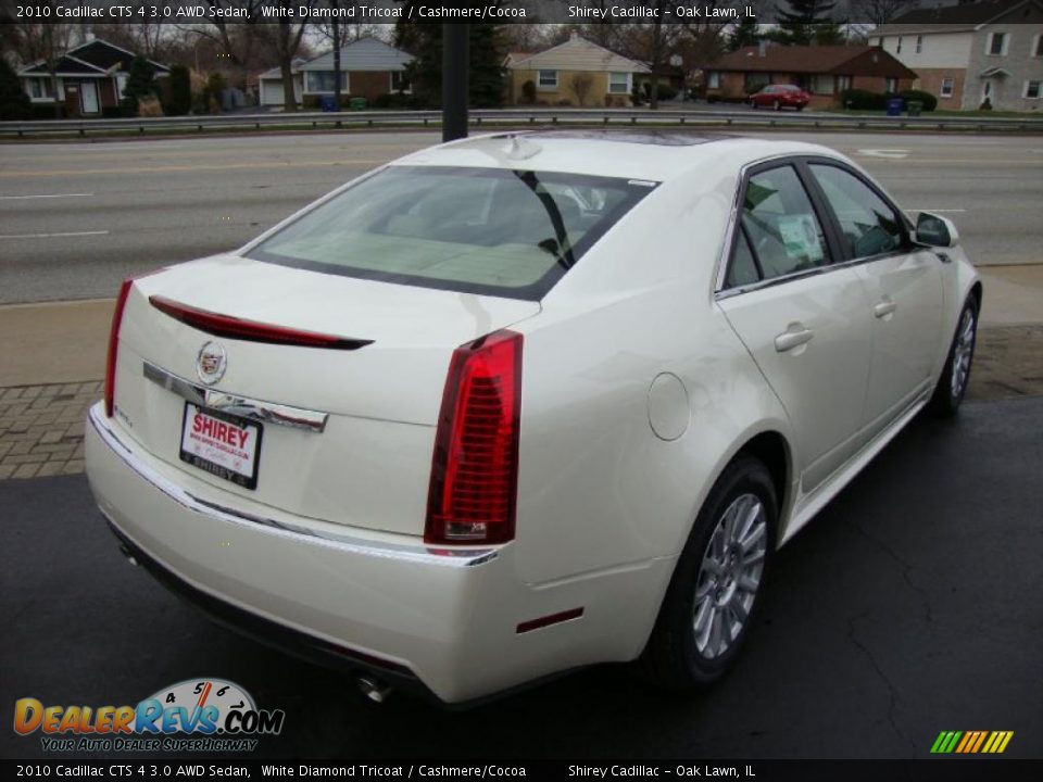 2010 Cadillac CTS 4 3.0 AWD Sedan White Diamond Tricoat / Cashmere/Cocoa Photo #4