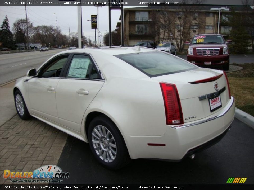 2010 Cadillac CTS 4 3.0 AWD Sedan White Diamond Tricoat / Cashmere/Cocoa Photo #6