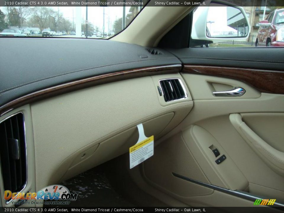 2010 Cadillac CTS 4 3.0 AWD Sedan White Diamond Tricoat / Cashmere/Cocoa Photo #19