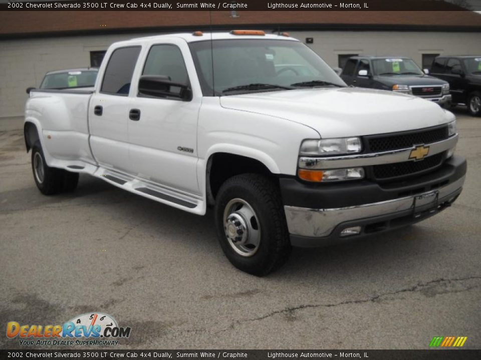 2002 Chevrolet Silverado 3500 LT Crew Cab 4x4 Dually Summit White / Graphite Photo #6