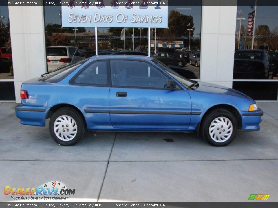 1993 Acura Integra RS Coupe Saxony Blue Metallic / Blue Photo #2