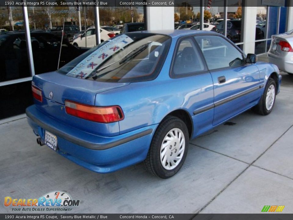 1993 Acura Integra RS Coupe Saxony Blue Metallic / Blue Photo #3