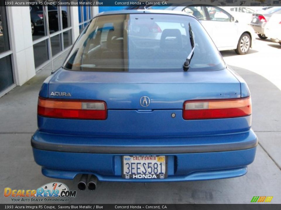 1993 Acura Integra RS Coupe Saxony Blue Metallic / Blue Photo #4