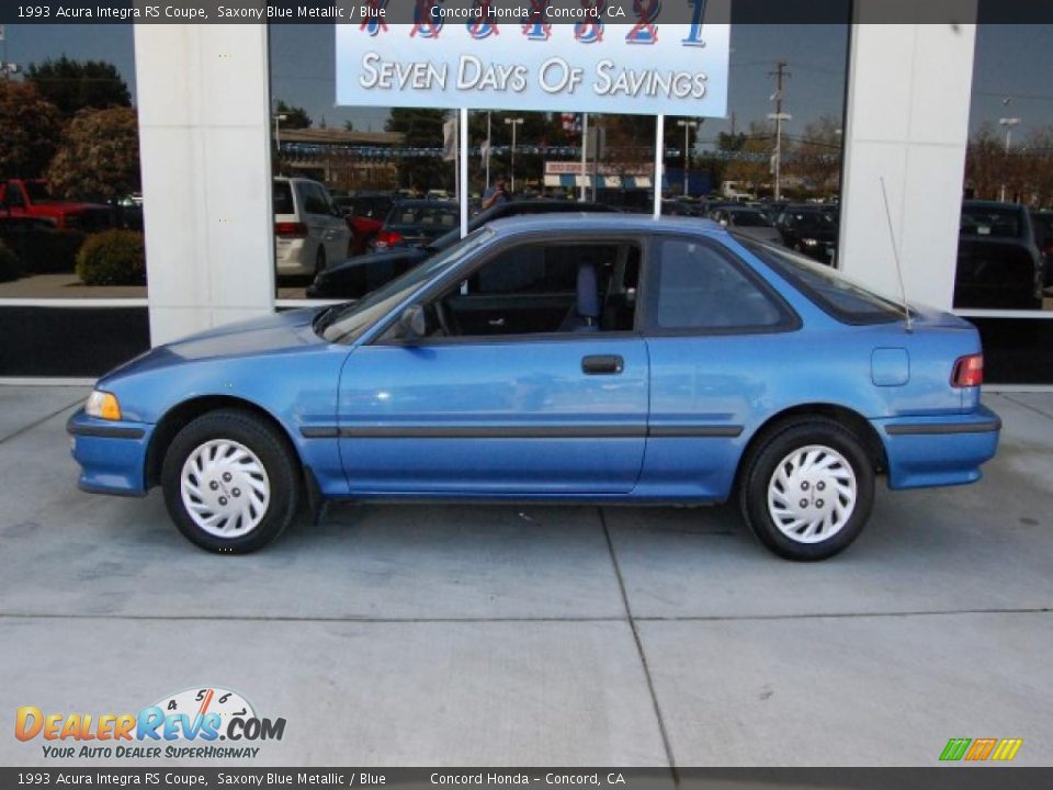 1993 Acura Integra RS Coupe Saxony Blue Metallic / Blue Photo #6