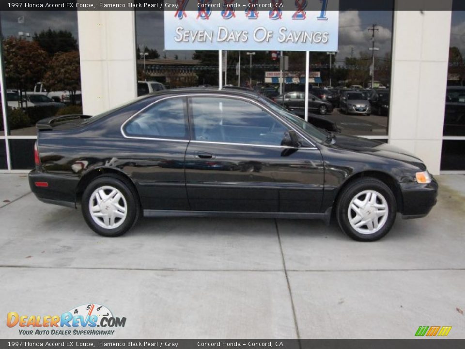 1997 Honda Accord EX Coupe Flamenco Black Pearl / Gray Photo #2