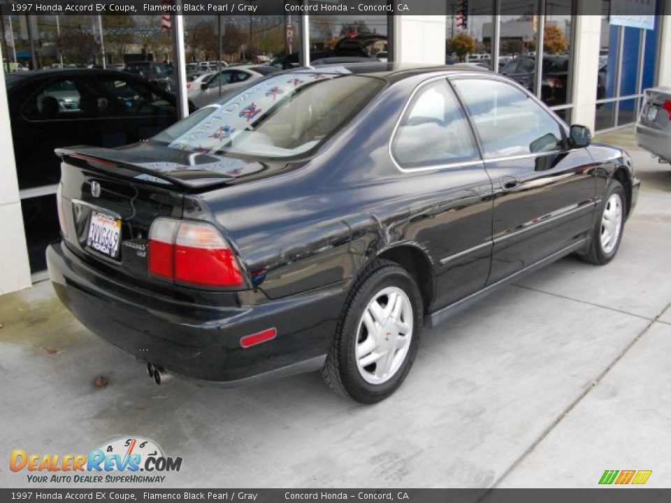 1997 Honda Accord EX Coupe Flamenco Black Pearl / Gray Photo #3